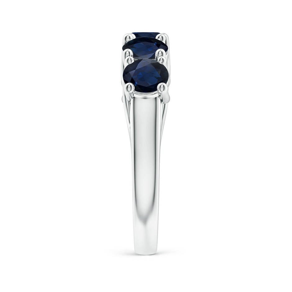 5mm A Half Eternity Five Stone Blue Sapphire Wedding Band in White Gold side 299