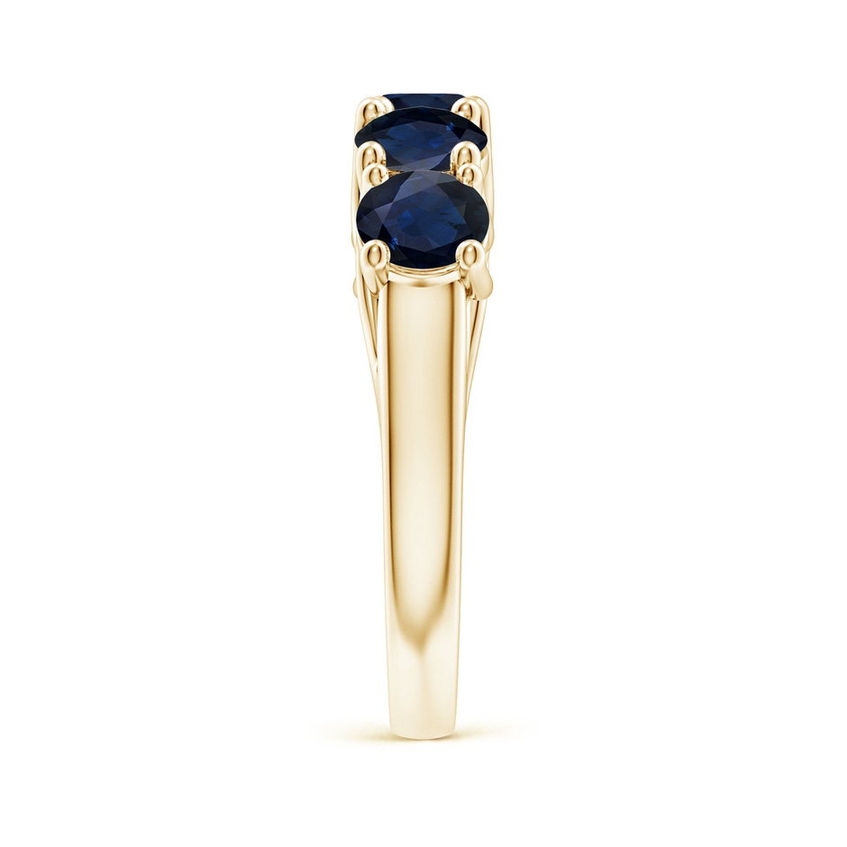 5mm A Half Eternity Five Stone Blue Sapphire Wedding Band in Yellow Gold side 299