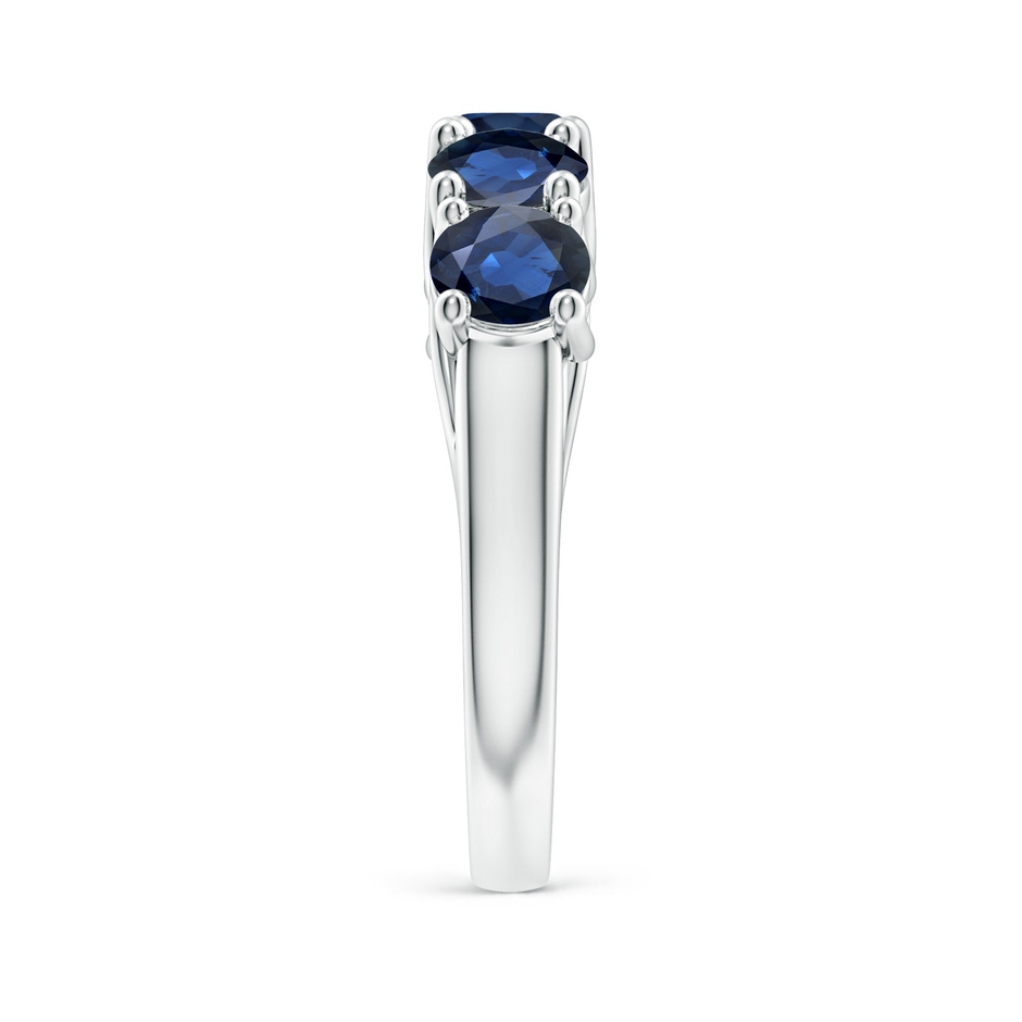 5mm AA Half Eternity Five Stone Blue Sapphire Wedding Band in P950 Platinum side 299
