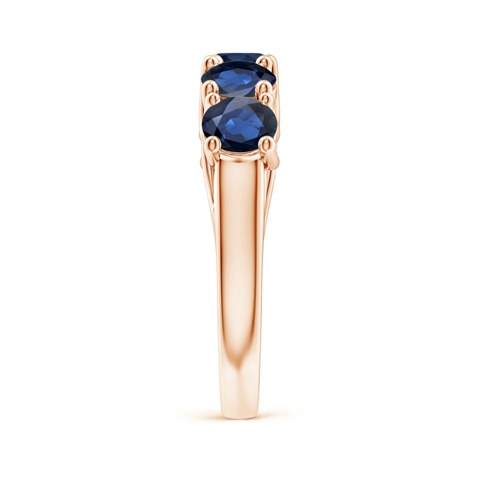 5mm AA Half Eternity Five Stone Blue Sapphire Wedding Band in Rose Gold side 299
