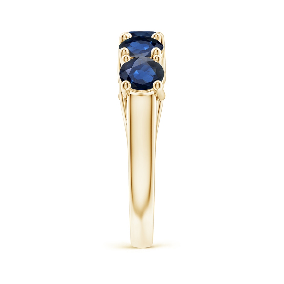 5mm AA Half Eternity Five Stone Blue Sapphire Wedding Band in Yellow Gold side 299