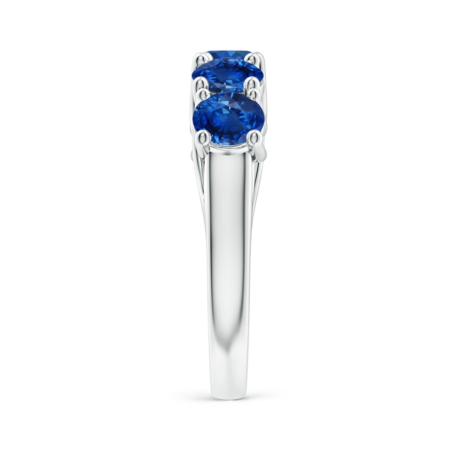 5mm AAA Half Eternity Five Stone Blue Sapphire Wedding Band in P950 Platinum side 299