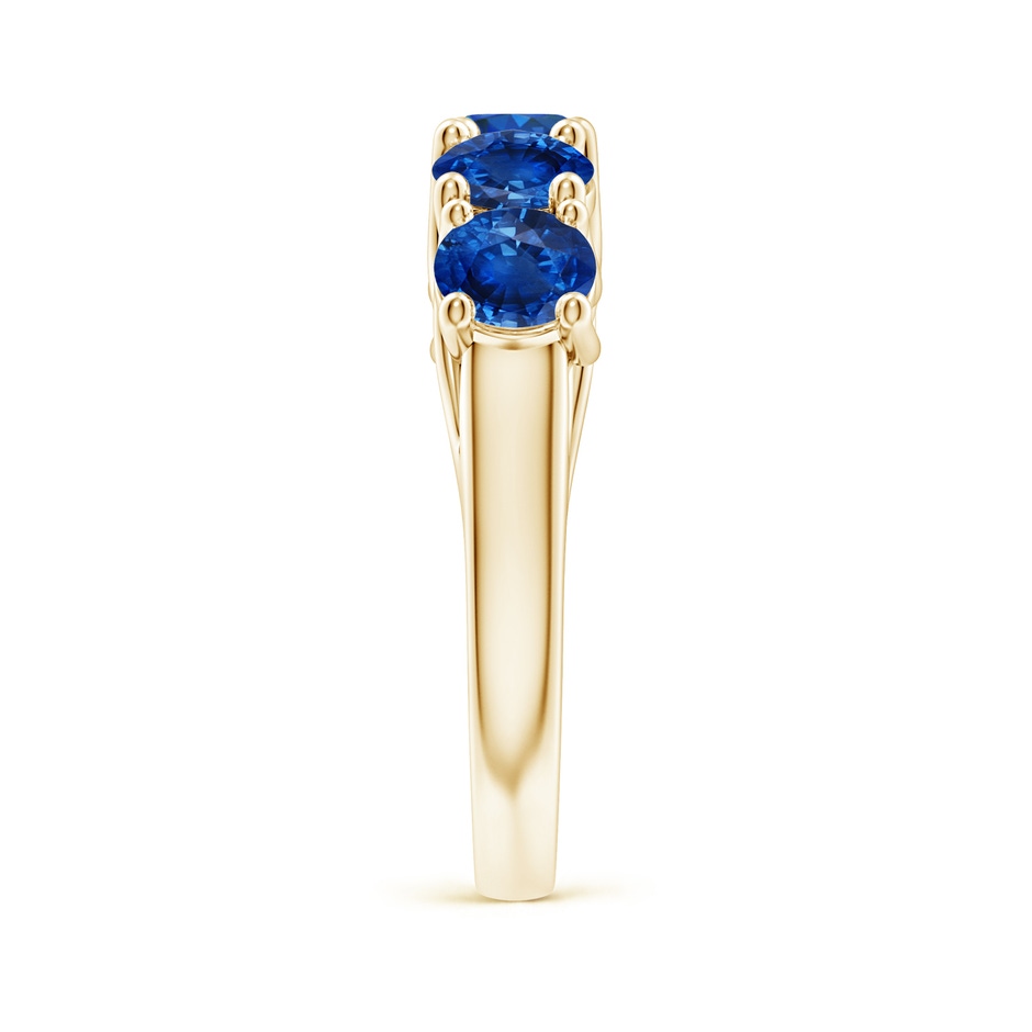5mm AAA Half Eternity Five Stone Blue Sapphire Wedding Band in Yellow Gold side 299