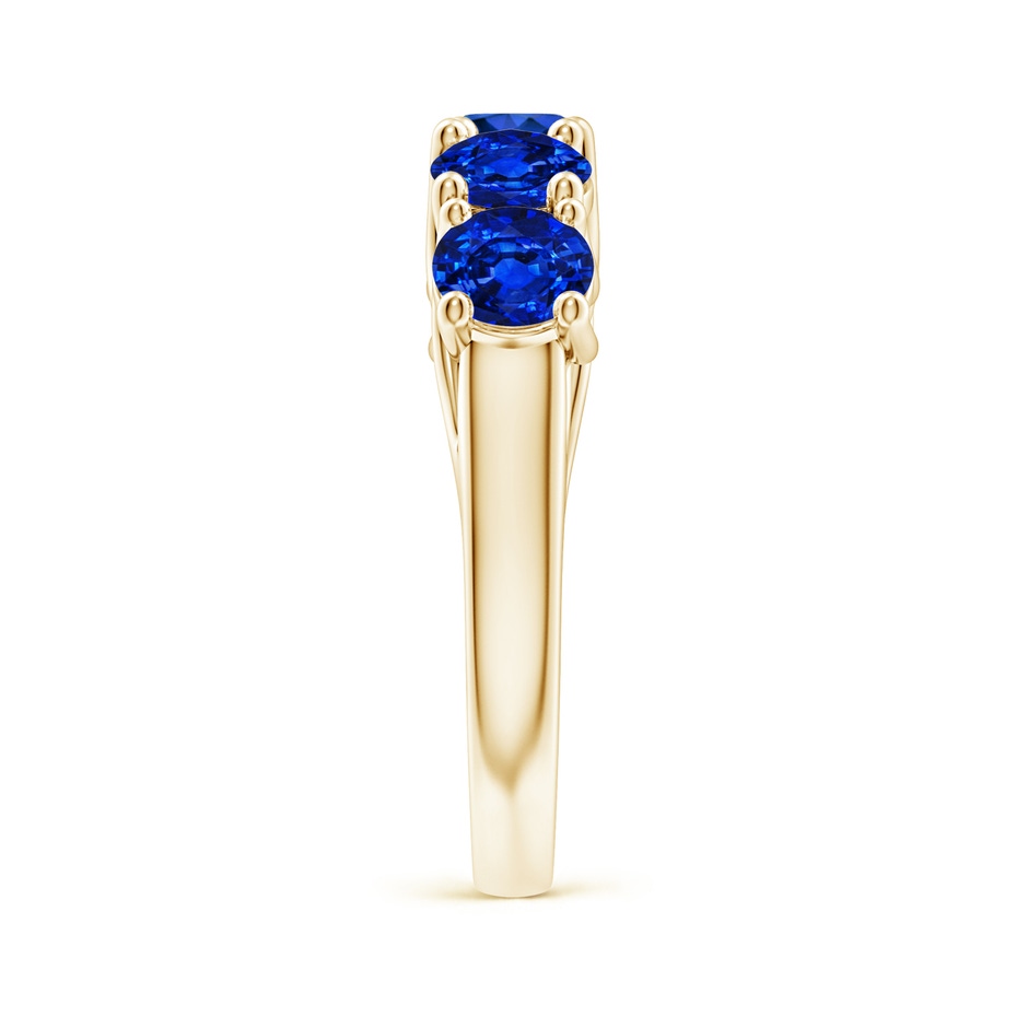 5mm Lab-Grown Half Eternity Five Stone Blue Sapphire Wedding Band in Yellow Gold side 299