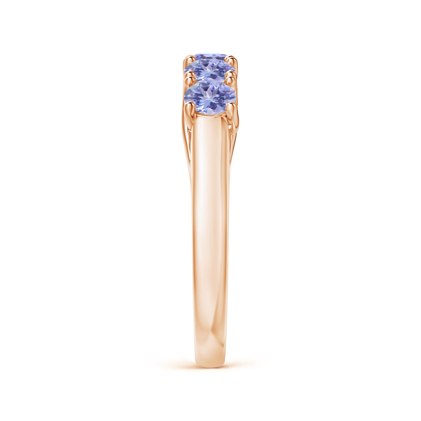 Half Eternity Five Stone Tanzanite Wedding Ring