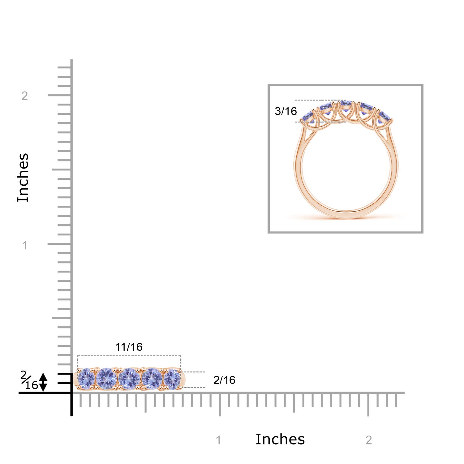 AA - Tanzanite / 1.1 CT / 14 KT Rose Gold