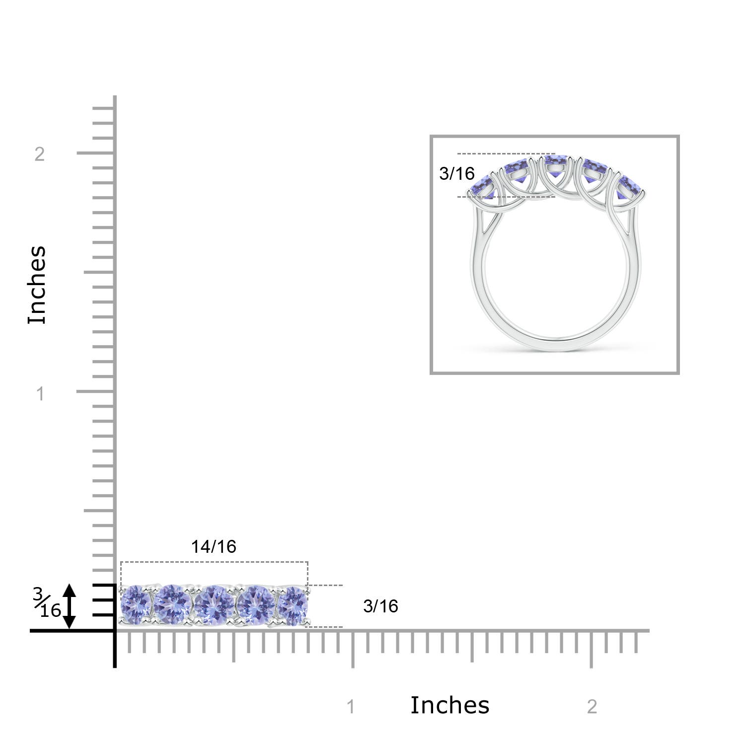 AA - Tanzanite / 1.75 CT / 14 KT White Gold