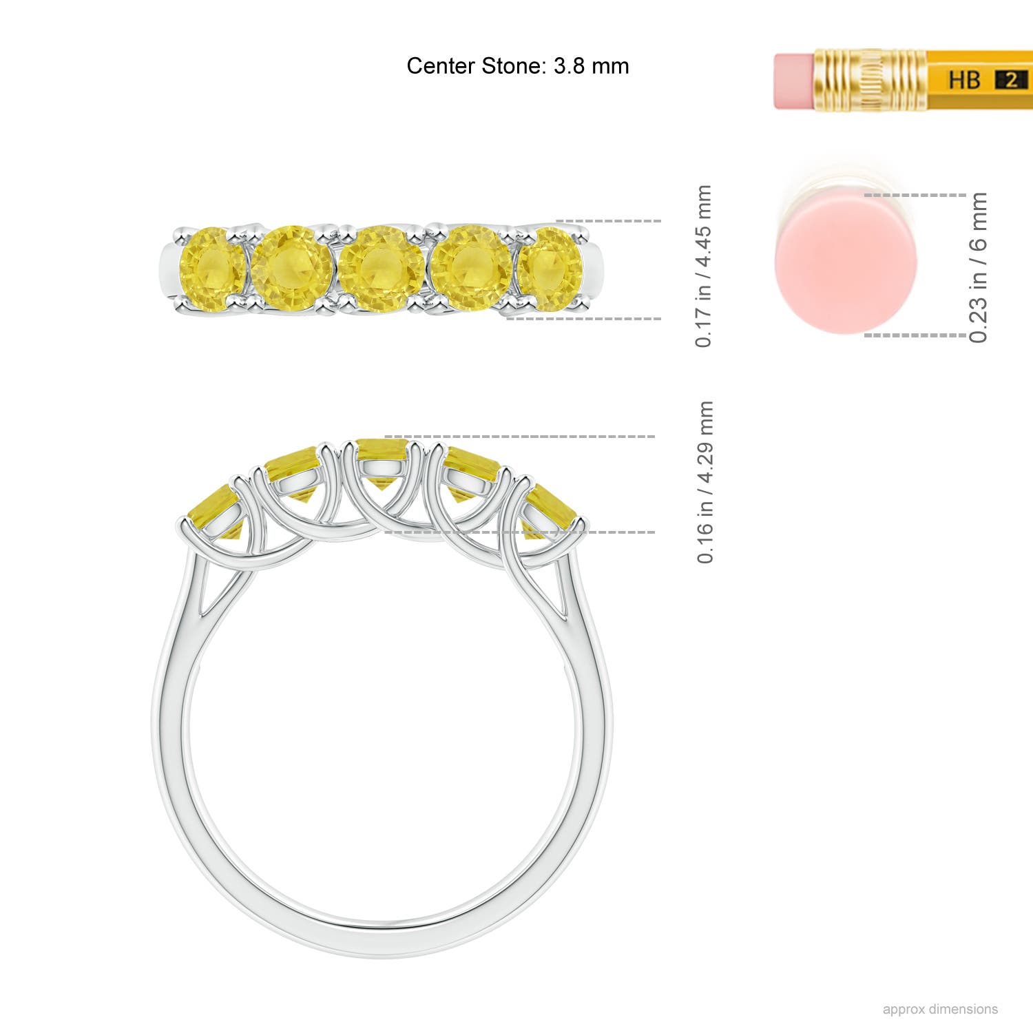 A - Yellow Sapphire / 1.3 CT / 14 KT White Gold