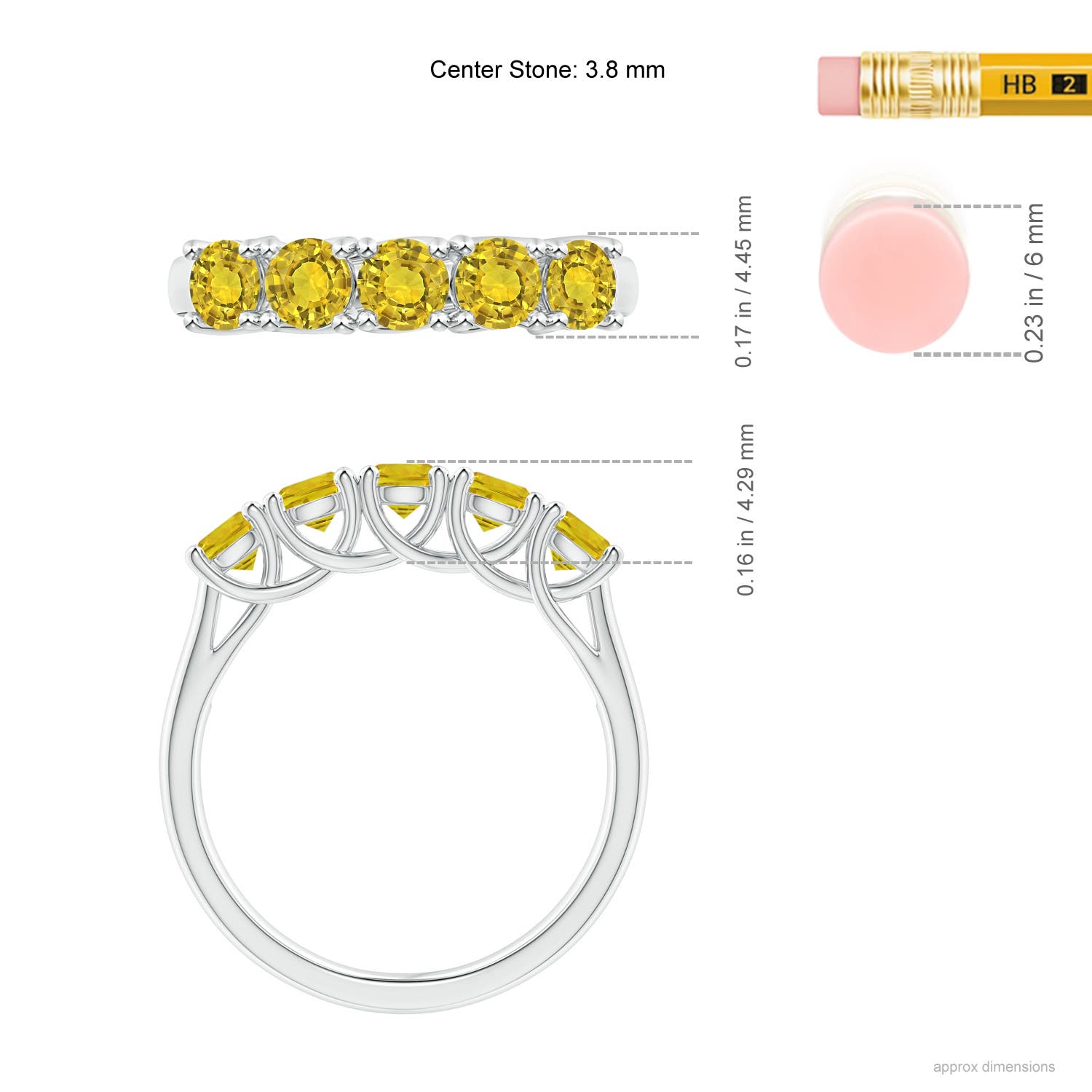 AAAA - Yellow Sapphire / 1.3 CT / 14 KT White Gold