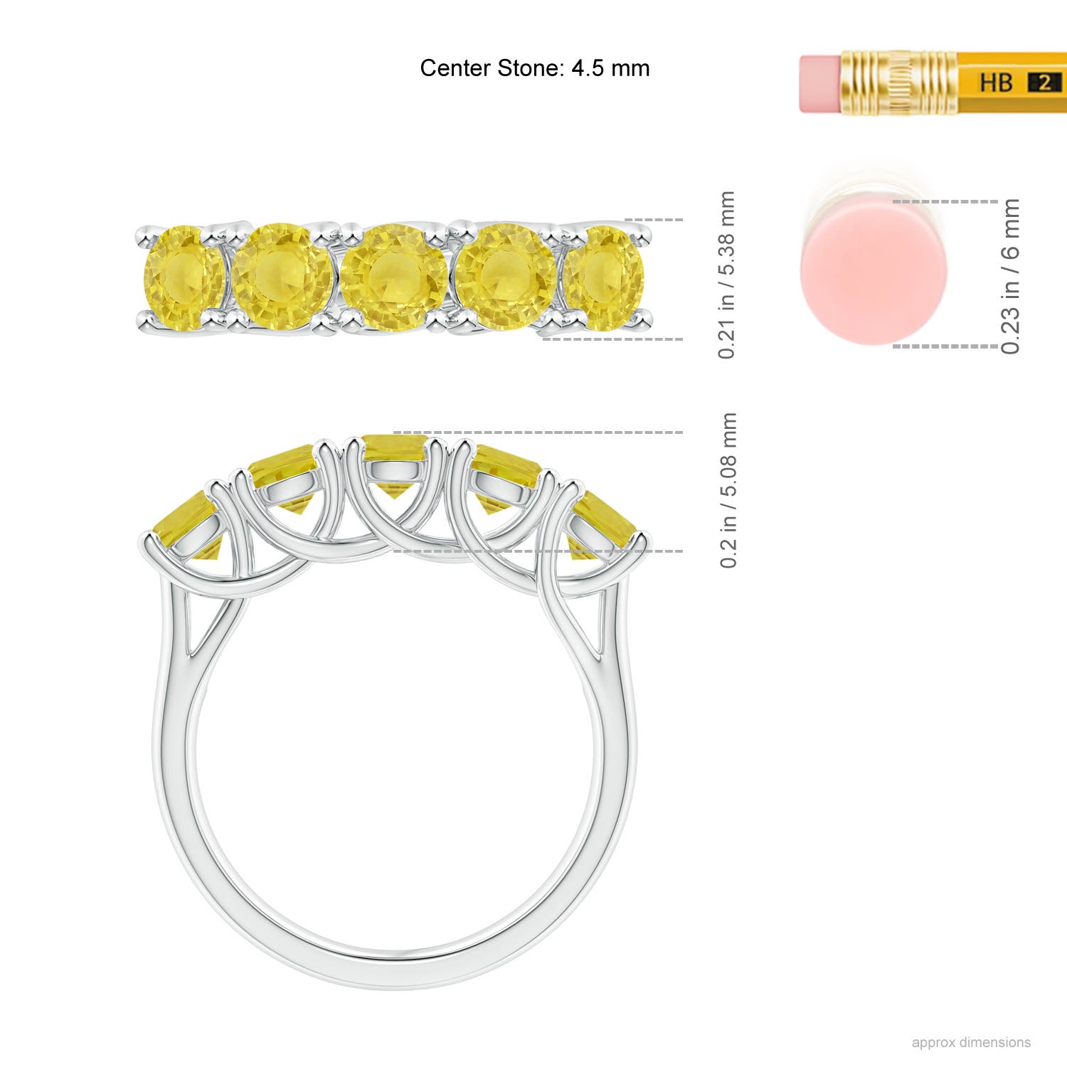 A - Yellow Sapphire / 2 CT / 14 KT White Gold