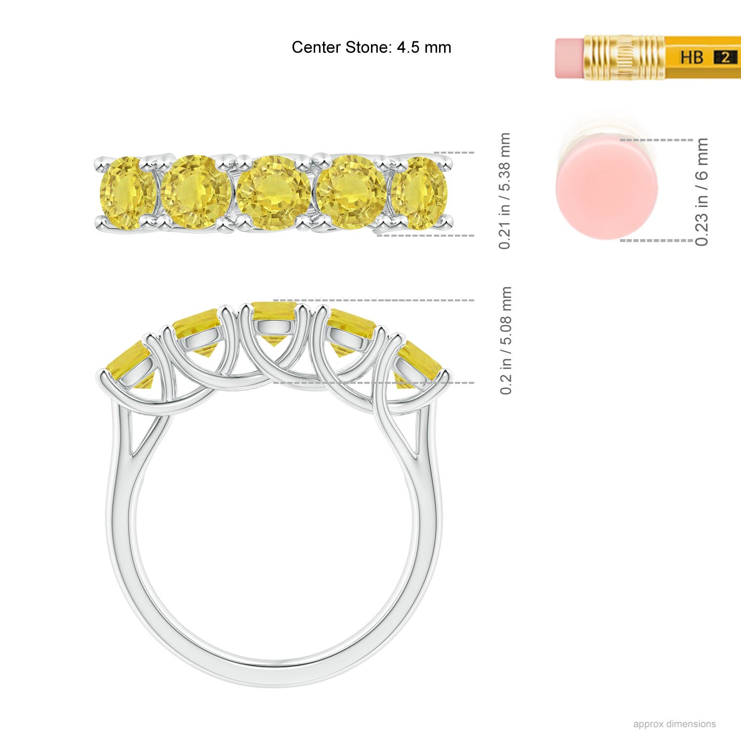 AA - Yellow Sapphire / 2 CT / 14 KT White Gold