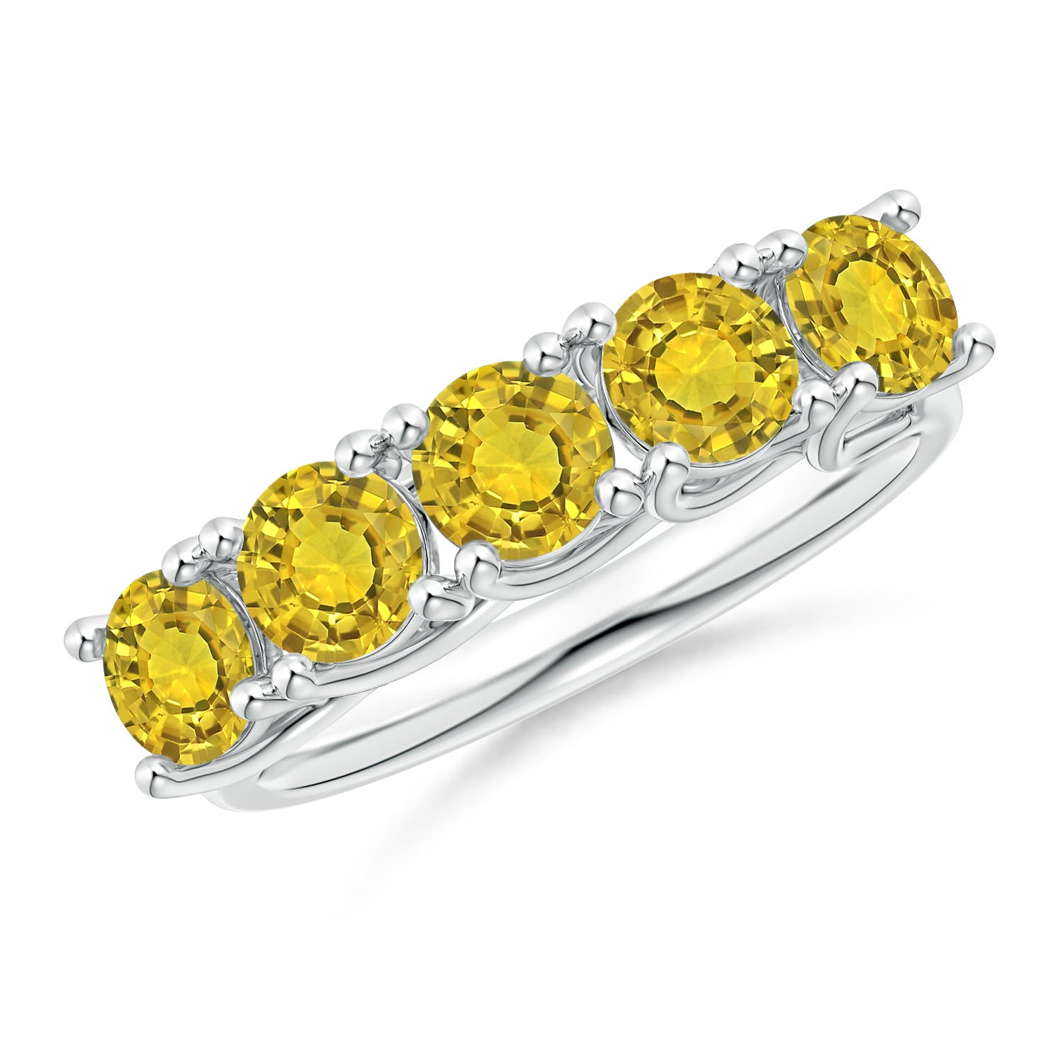 AAAA - Yellow Sapphire / 2 CT / 14 KT White Gold