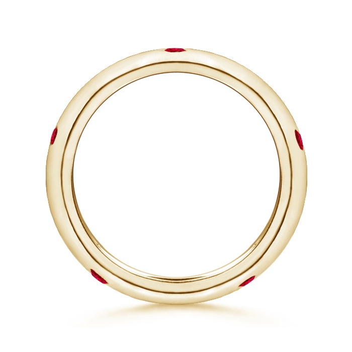 2mm AAA Gypsy Set Round Ruby Eternity Wedding Band in 55 9K Yellow Gold Product Image