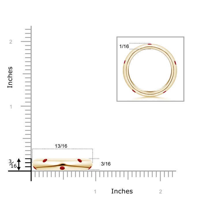 2mm AAA Gypsy Set Round Ruby Eternity Wedding Band in 55 9K Yellow Gold Product Image