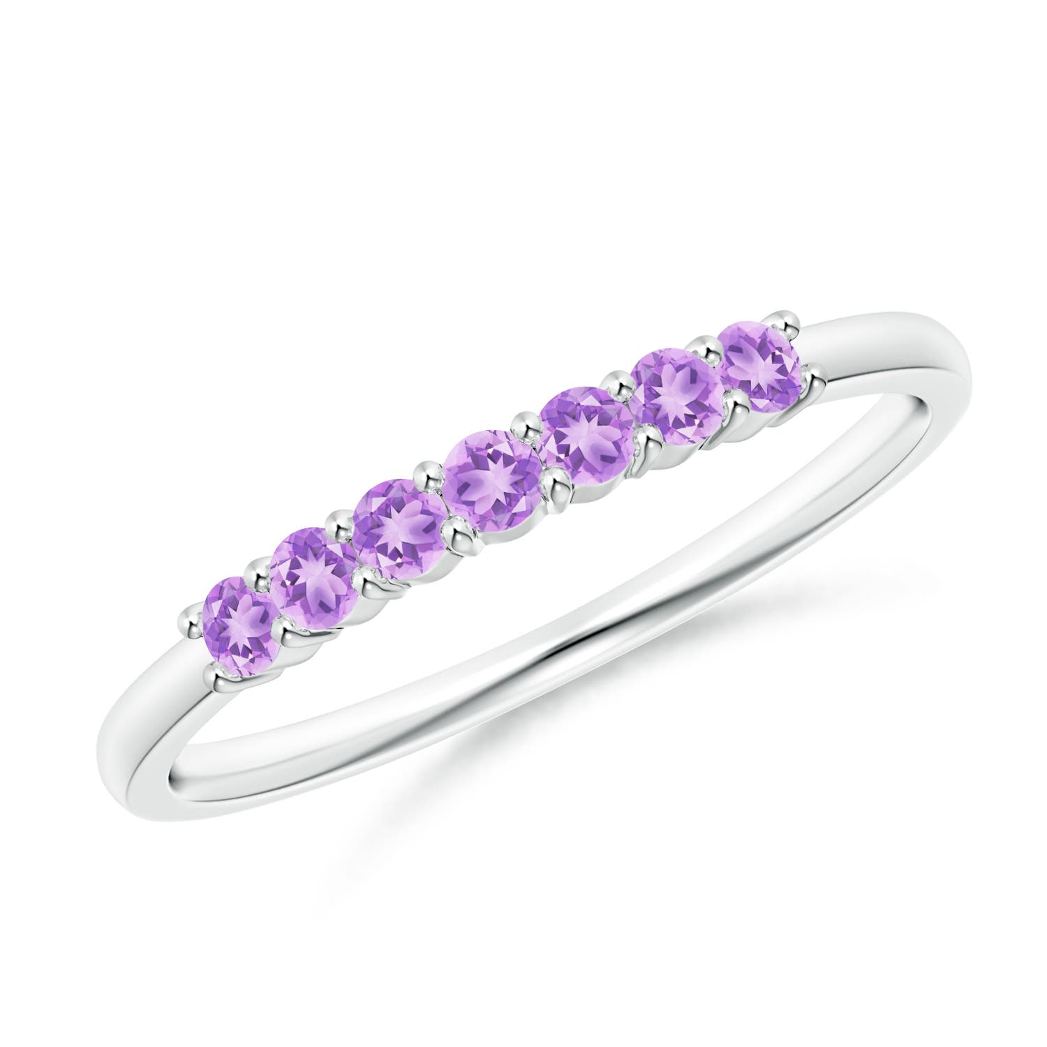 AA - Amethyst / 0.21 CT / 14 KT White Gold