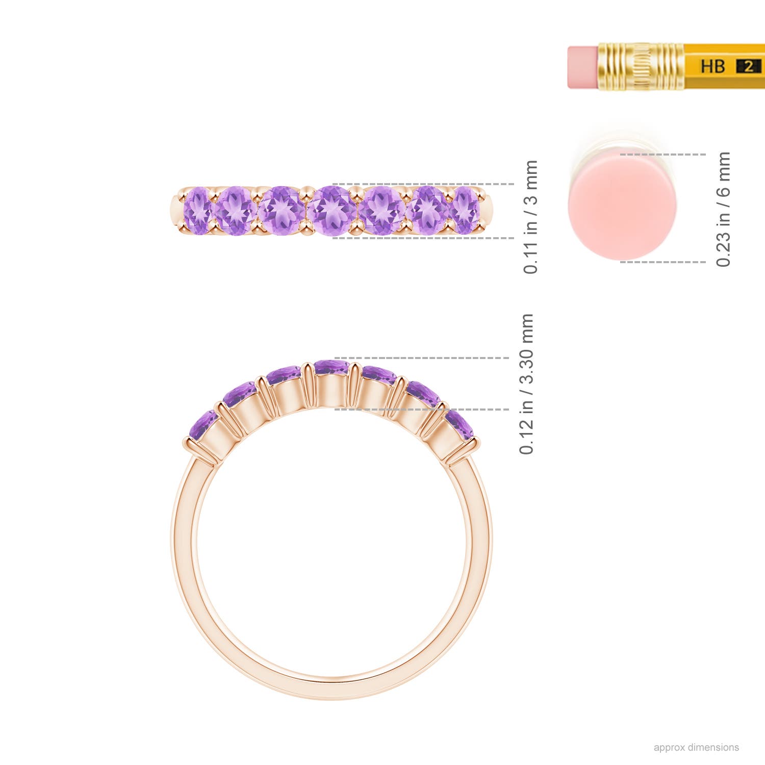 AA - Amethyst / 0.7 CT / 14 KT Rose Gold