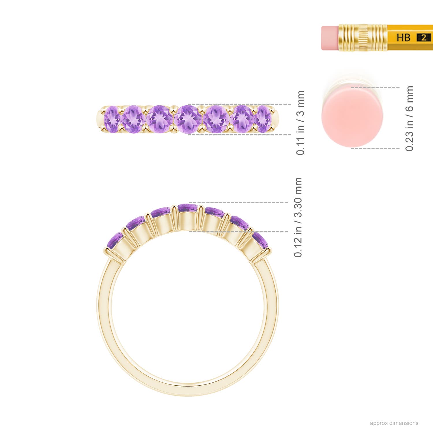 AA - Amethyst / 0.7 CT / 14 KT Yellow Gold