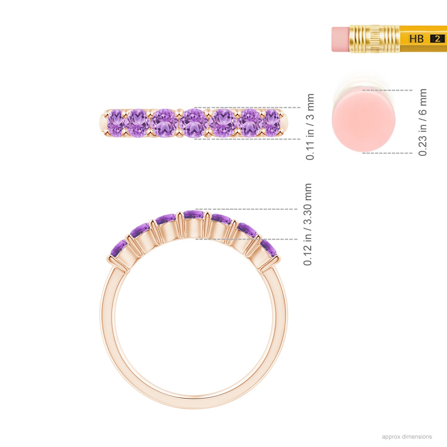 AAA - Amethyst / 0.7 CT / 14 KT Rose Gold