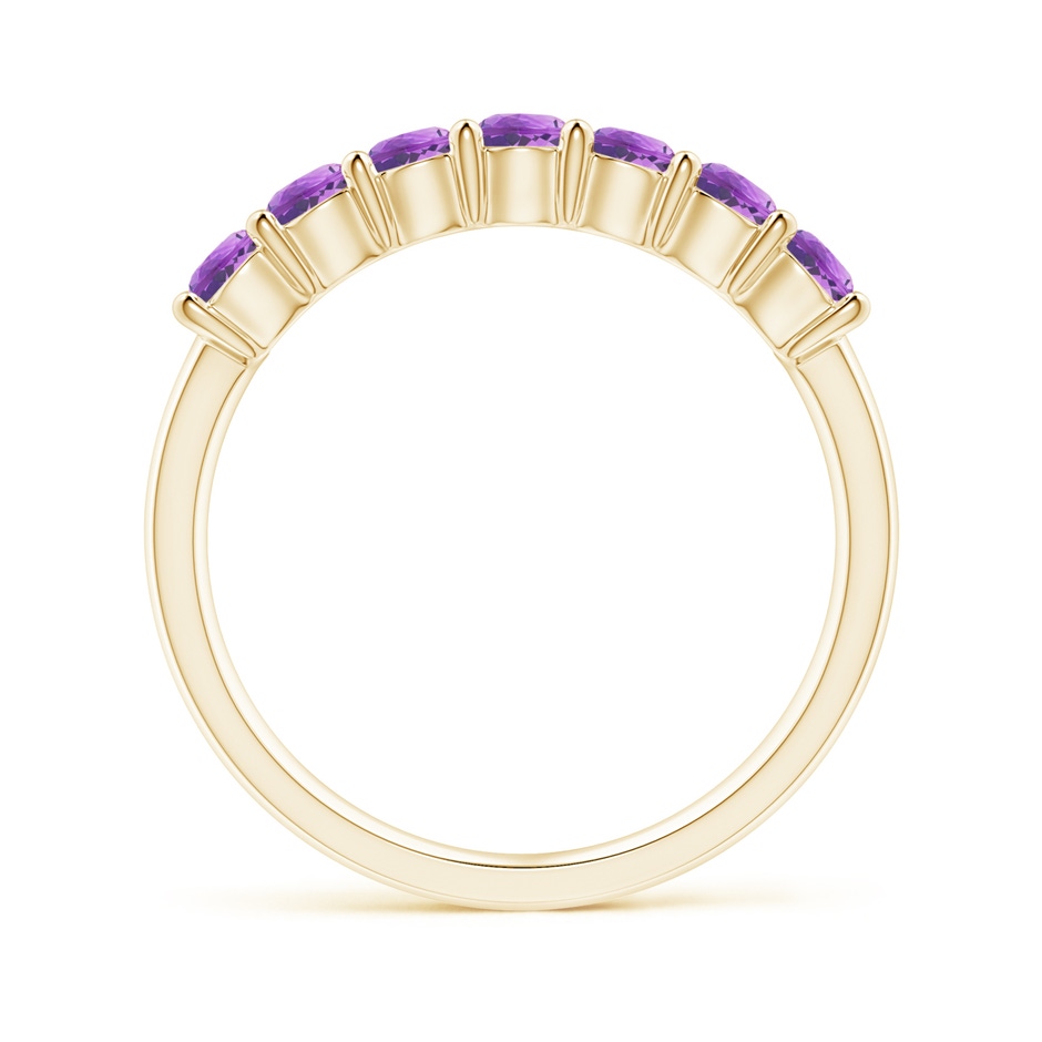 3mm AAA Half Eternity Seven Stone Amethyst Wedding Band in Yellow Gold side-1