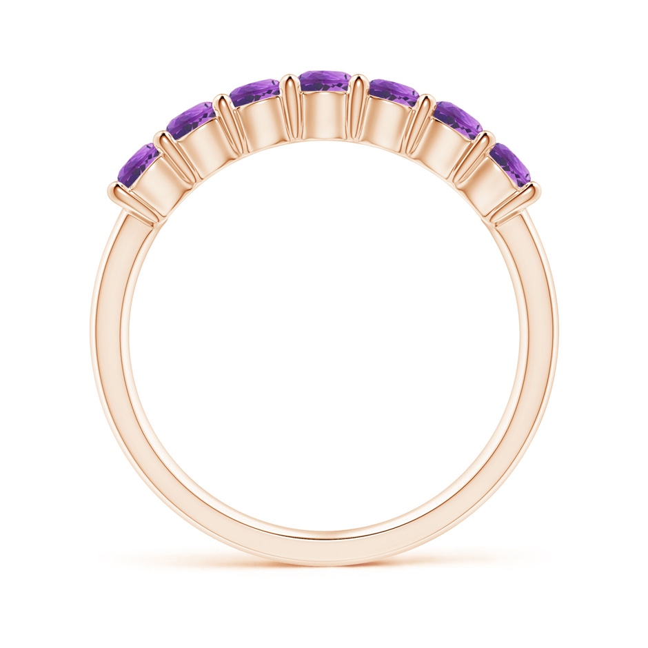 3mm AAAA Half Eternity Seven Stone Amethyst Wedding Band in Rose Gold side-1