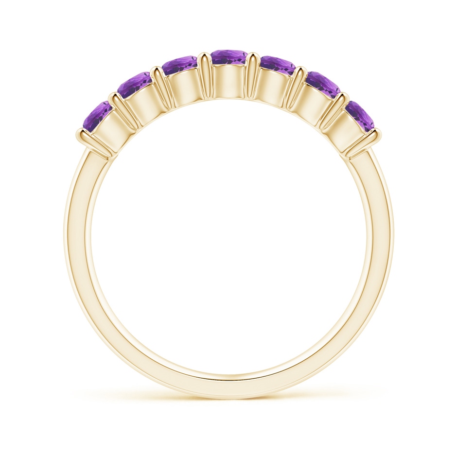 3mm AAAA Half Eternity Seven Stone Amethyst Wedding Band in Yellow Gold side-1