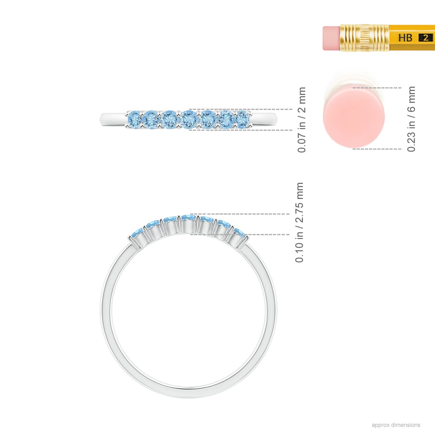 AAAA - Aquamarine / 0.21 CT / 14 KT White Gold