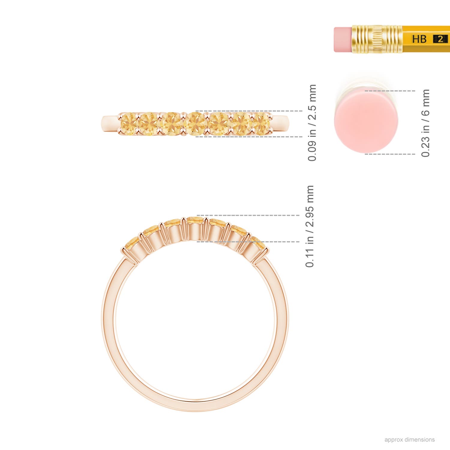 A - Citrine / 0.42 CT / 14 KT Rose Gold