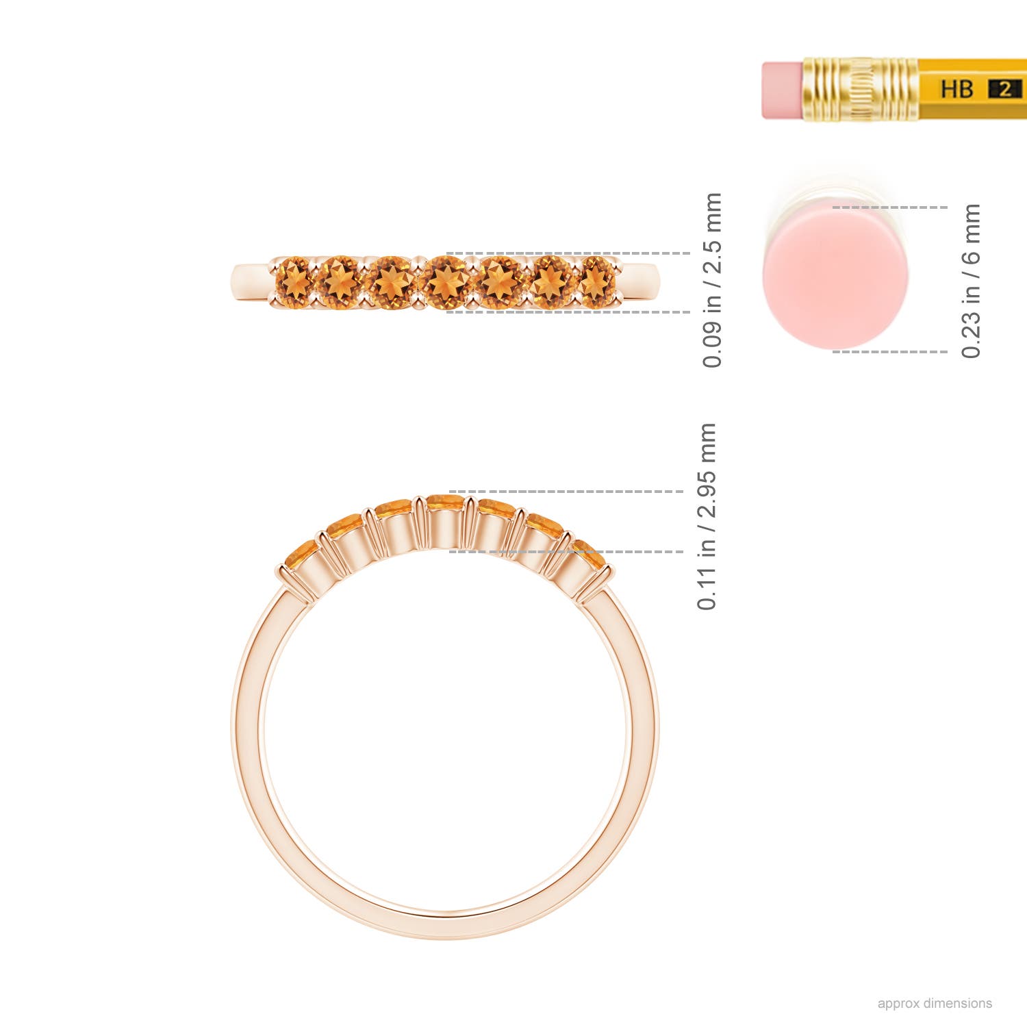 AAAA - Citrine / 0.42 CT / 14 KT Rose Gold