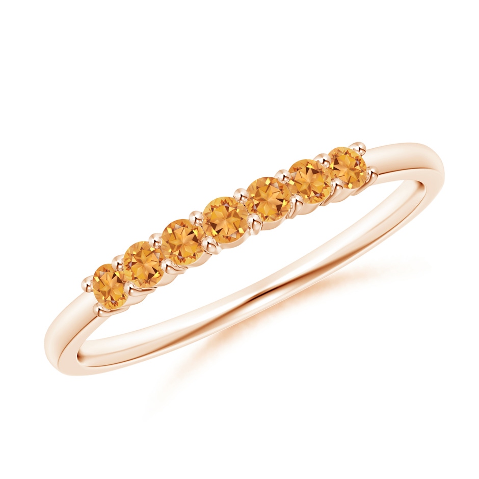 2mm AAA Half Eternity Seven Stone Citrine Wedding Band in Rose Gold 