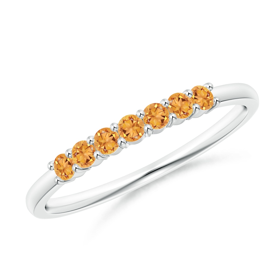 2mm AAA Half Eternity Seven Stone Citrine Wedding Band in S999 Silver 