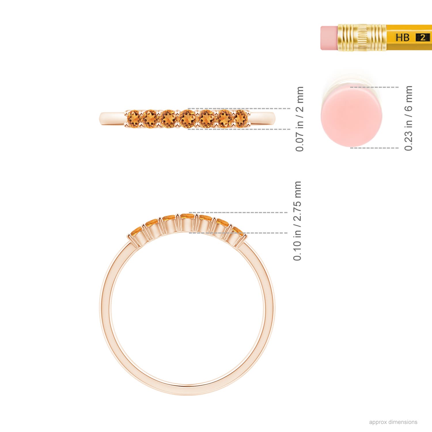 AAAA - Citrine / 0.28 CT / 14 KT Rose Gold