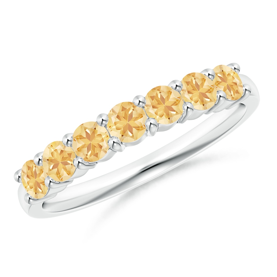 3mm A Half Eternity Seven Stone Citrine Wedding Band in S999 Silver 