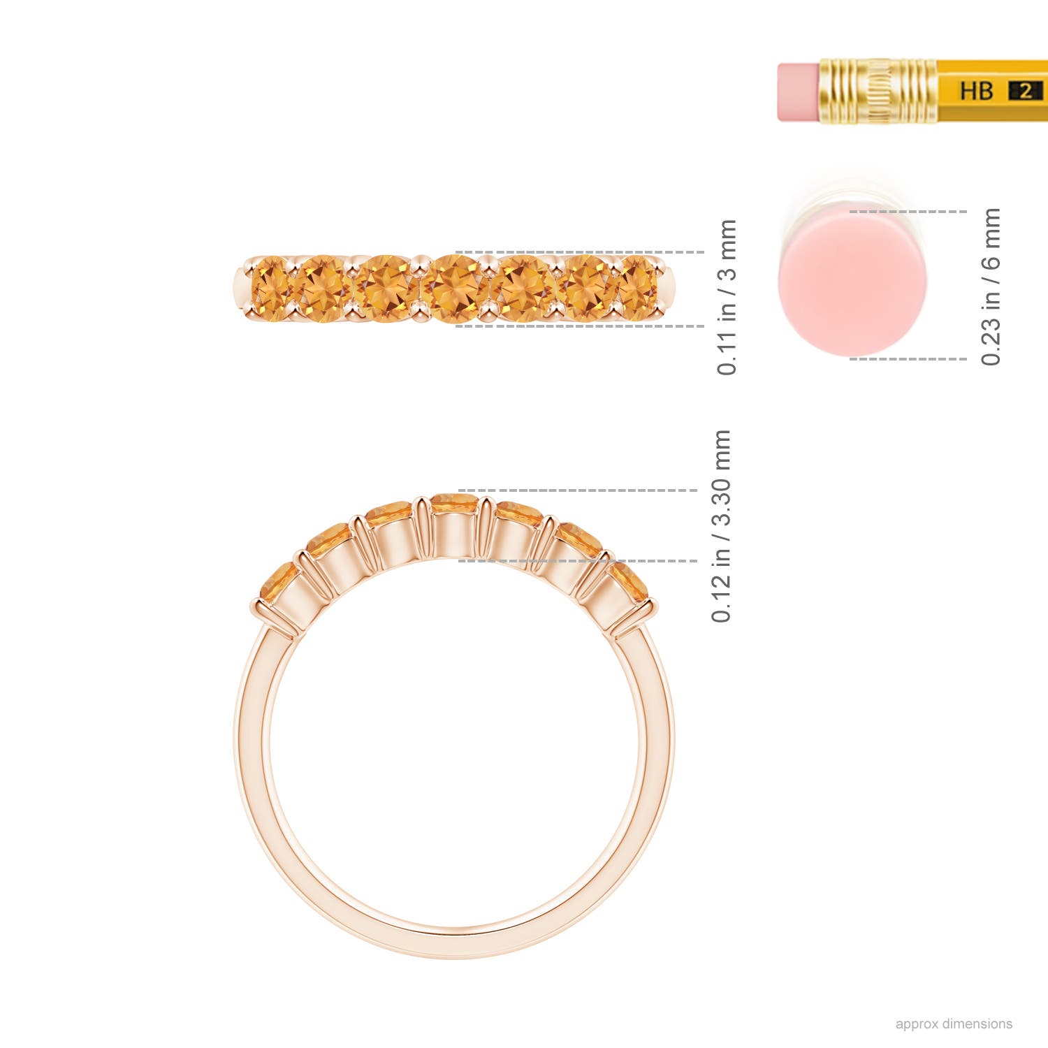 AAA - Citrine / 0.7 CT / 14 KT Rose Gold