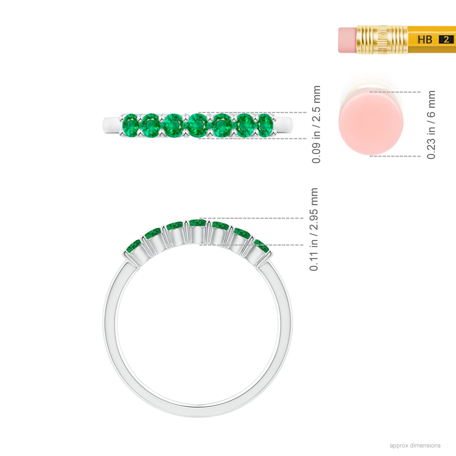 AAA - Emerald / 0.44 CT / 14 KT White Gold