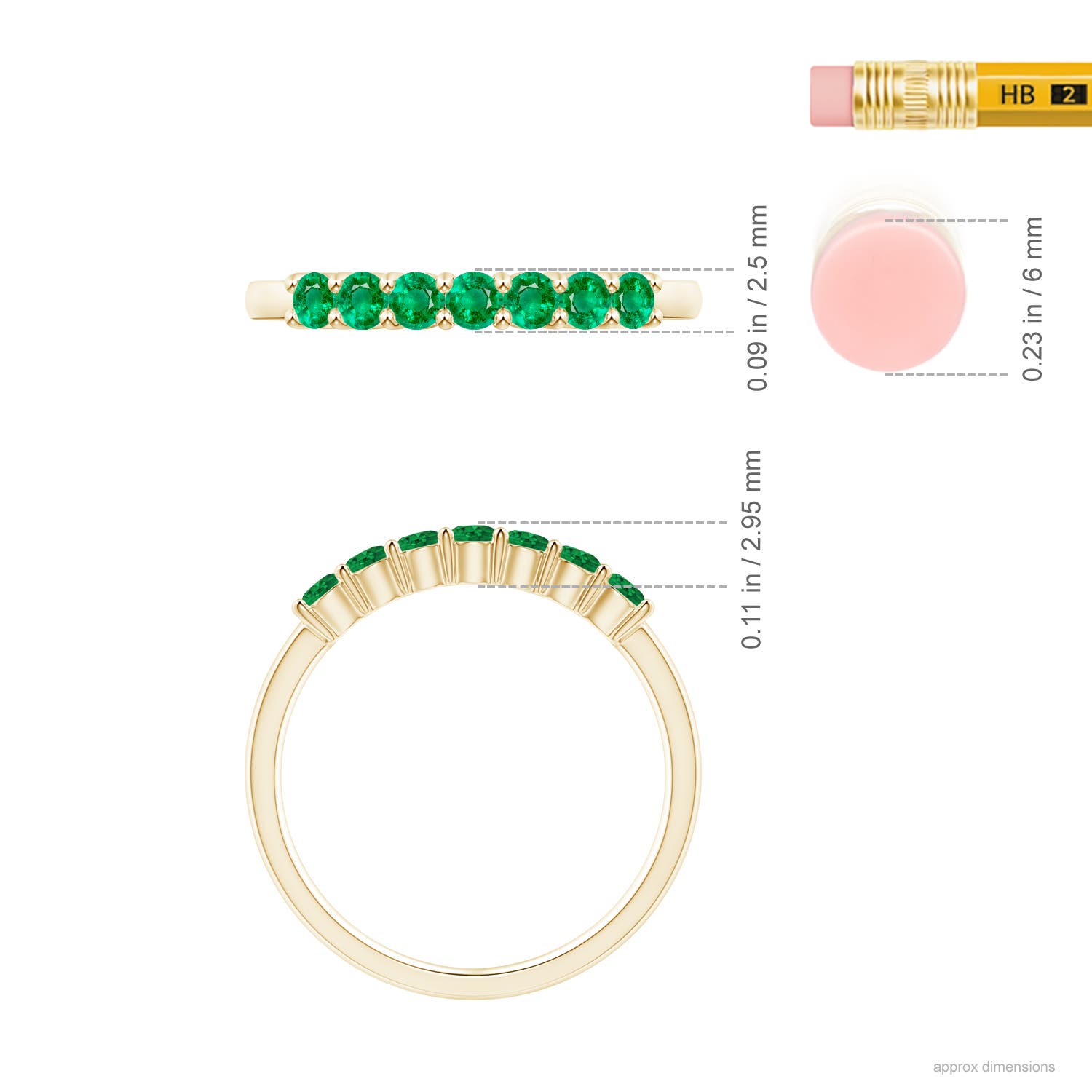 AAA - Emerald / 0.44 CT / 14 KT Yellow Gold