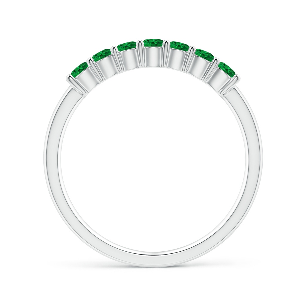 2.5mm Lab-Grown Half Eternity Seven Stone Emerald Wedding Band in P950 Platinum - side_1
