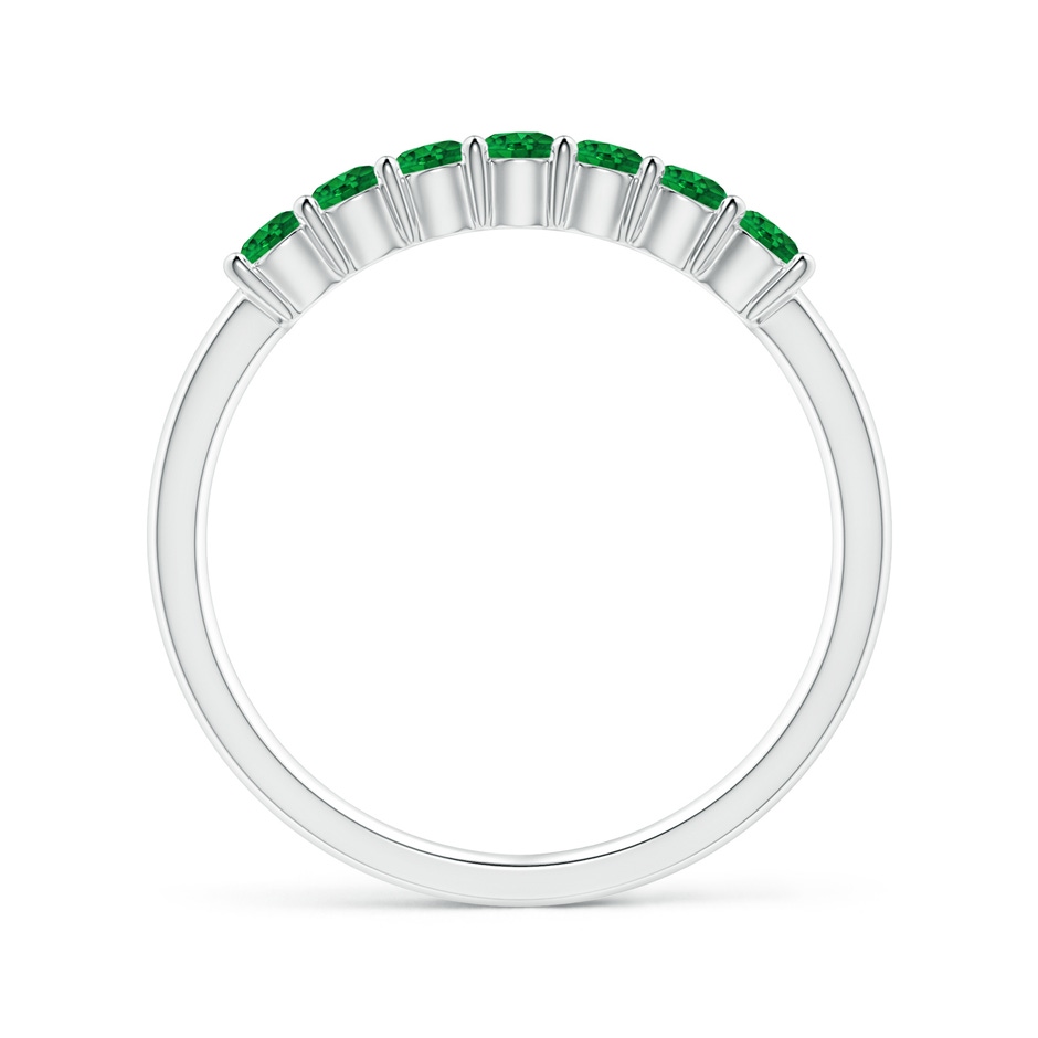 2.5mm Lab-Grown Half Eternity Seven Stone Emerald Wedding Band in P950 Platinum side-1