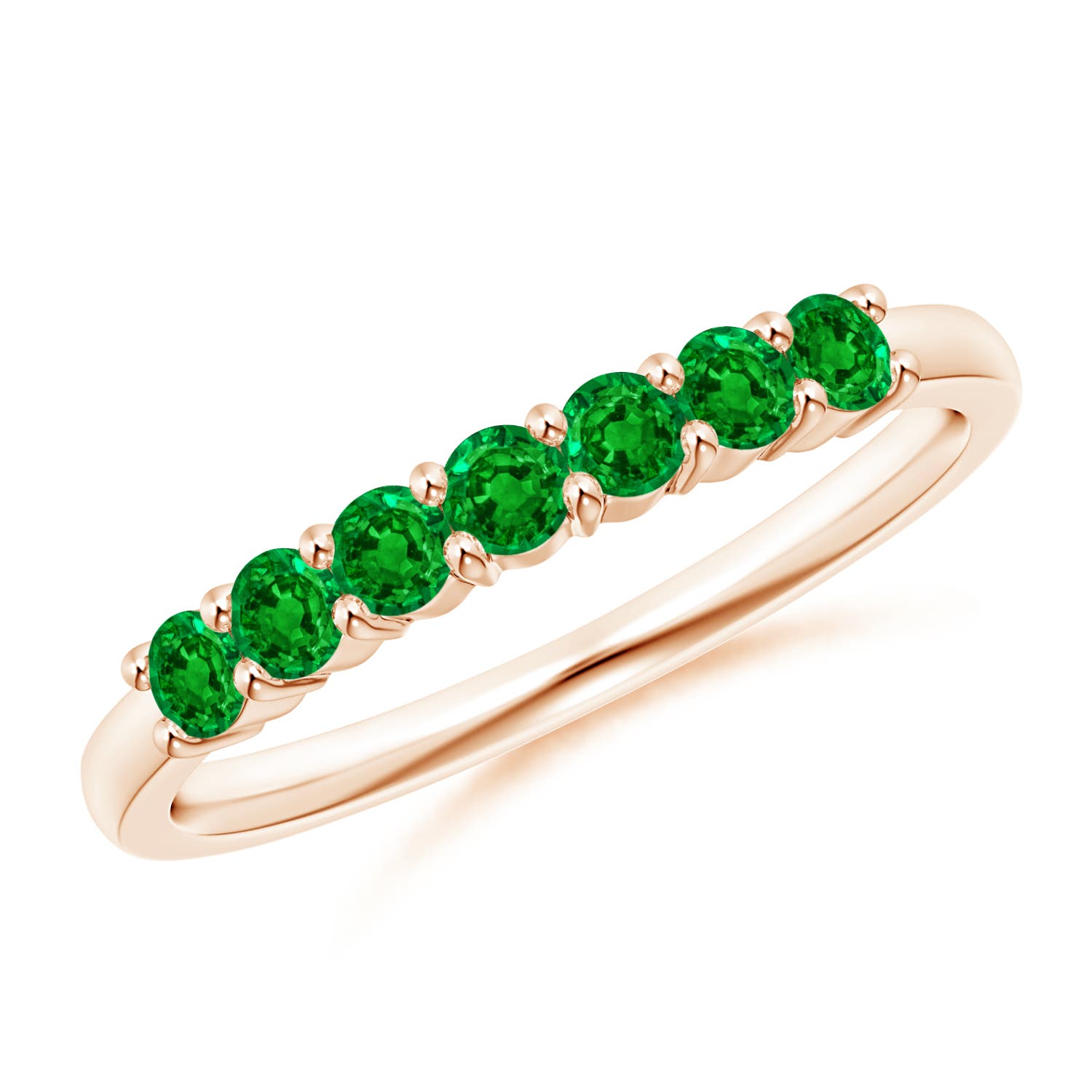 AAAA - Emerald / 0.44 CT / 14 KT Rose Gold