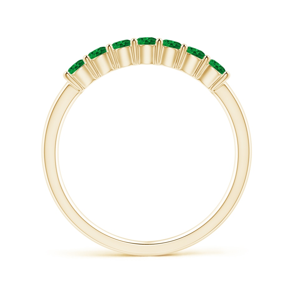 2.5mm Lab-Grown Half Eternity Seven Stone Emerald Wedding Band in Yellow Gold side-1