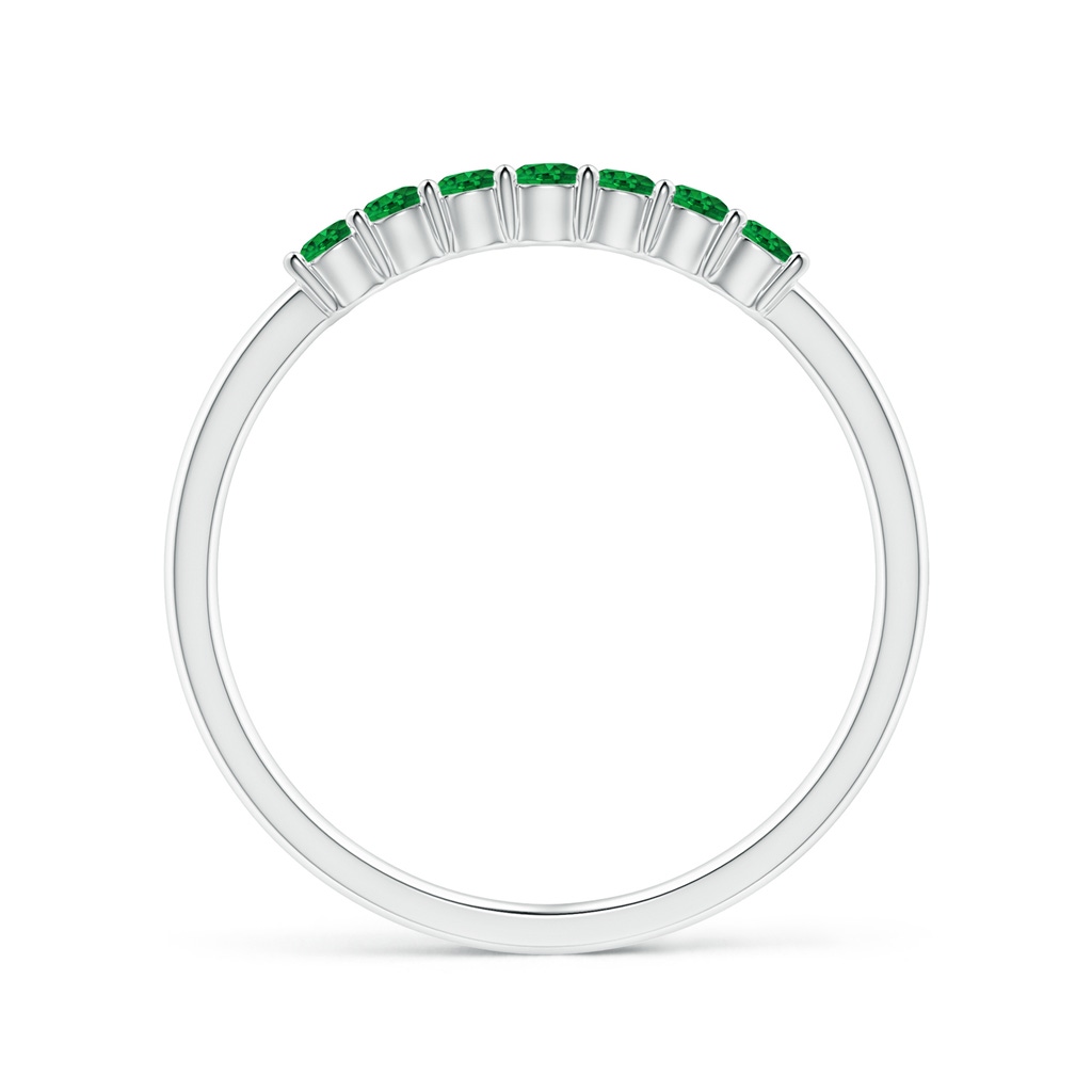 2mm Lab-Grown Half Eternity Seven Stone Emerald Wedding Band in P950 Platinum - side_1