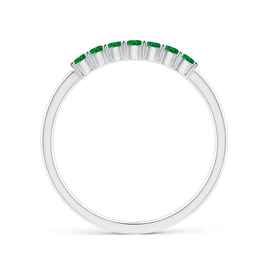2mm Lab-Grown Half Eternity Seven Stone Emerald Wedding Band in P950 Platinum side-1