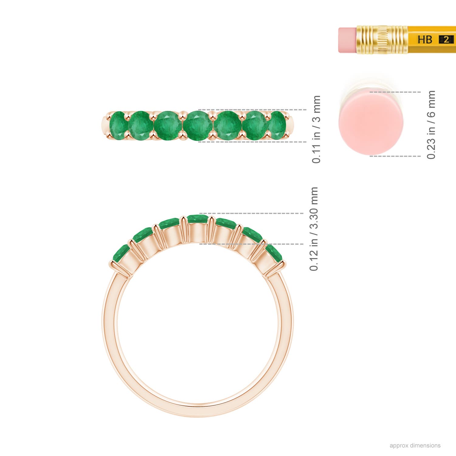 A - Emerald / 0.7 CT / 14 KT Rose Gold