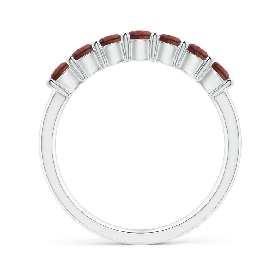 3mm AAAA Half Eternity Seven Stone Garnet Wedding Band in White Gold side-1