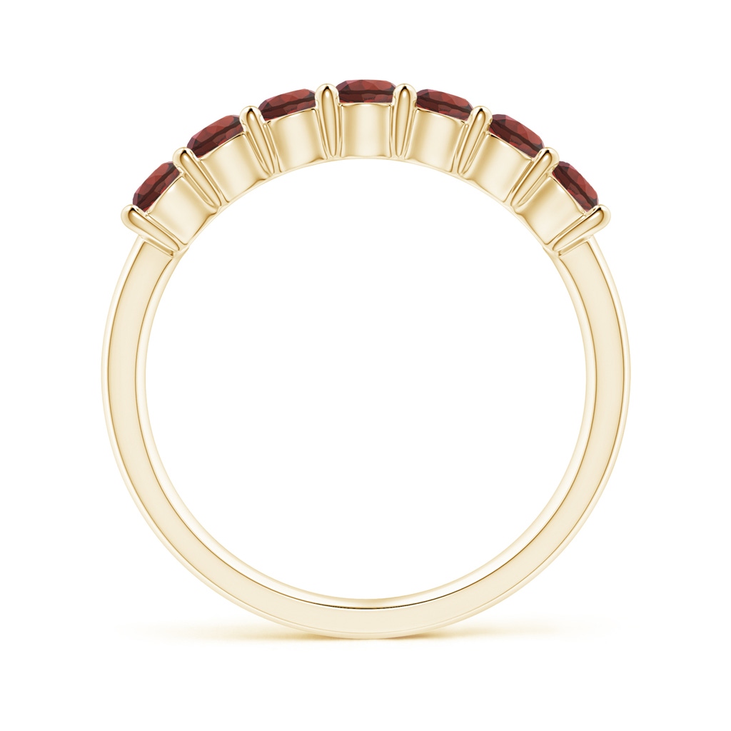 3mm AAAA Half Eternity Seven Stone Garnet Wedding Band in Yellow Gold - side_1