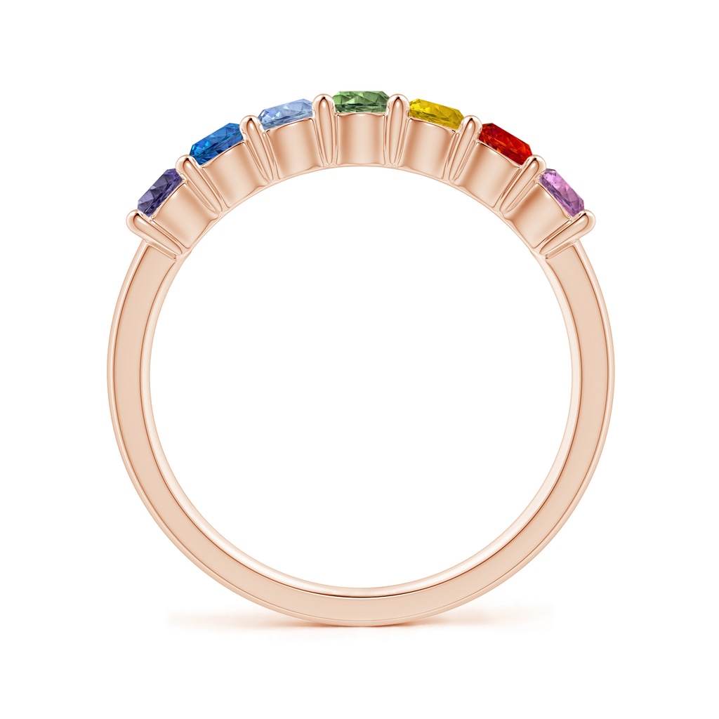 3mm AAA Spectra Prong-Set Round Multi-Sapphire Non-Eternity Band in Rose Gold - side_1