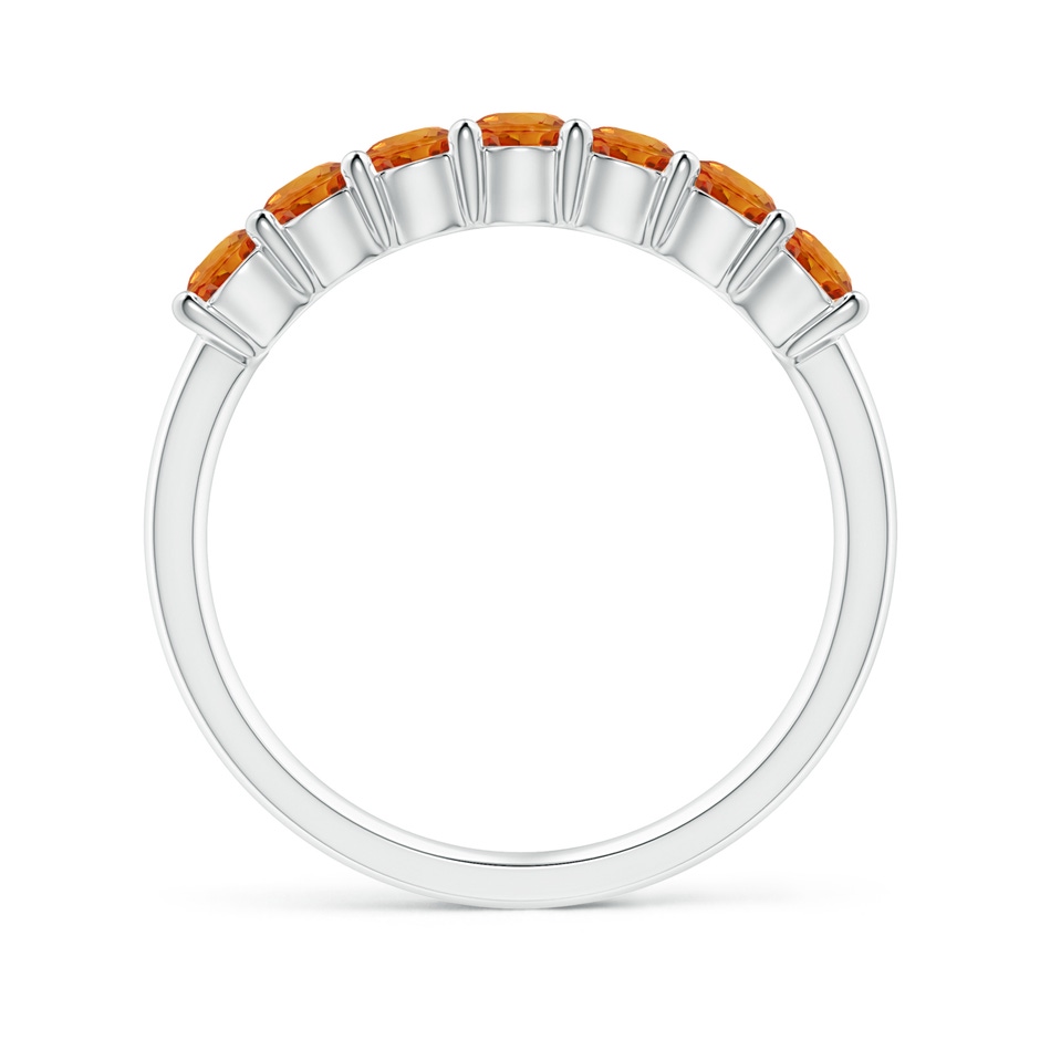 3mm AAA Half Eternity Seven Stone Orange Sapphire Wedding Band in White Gold side-1