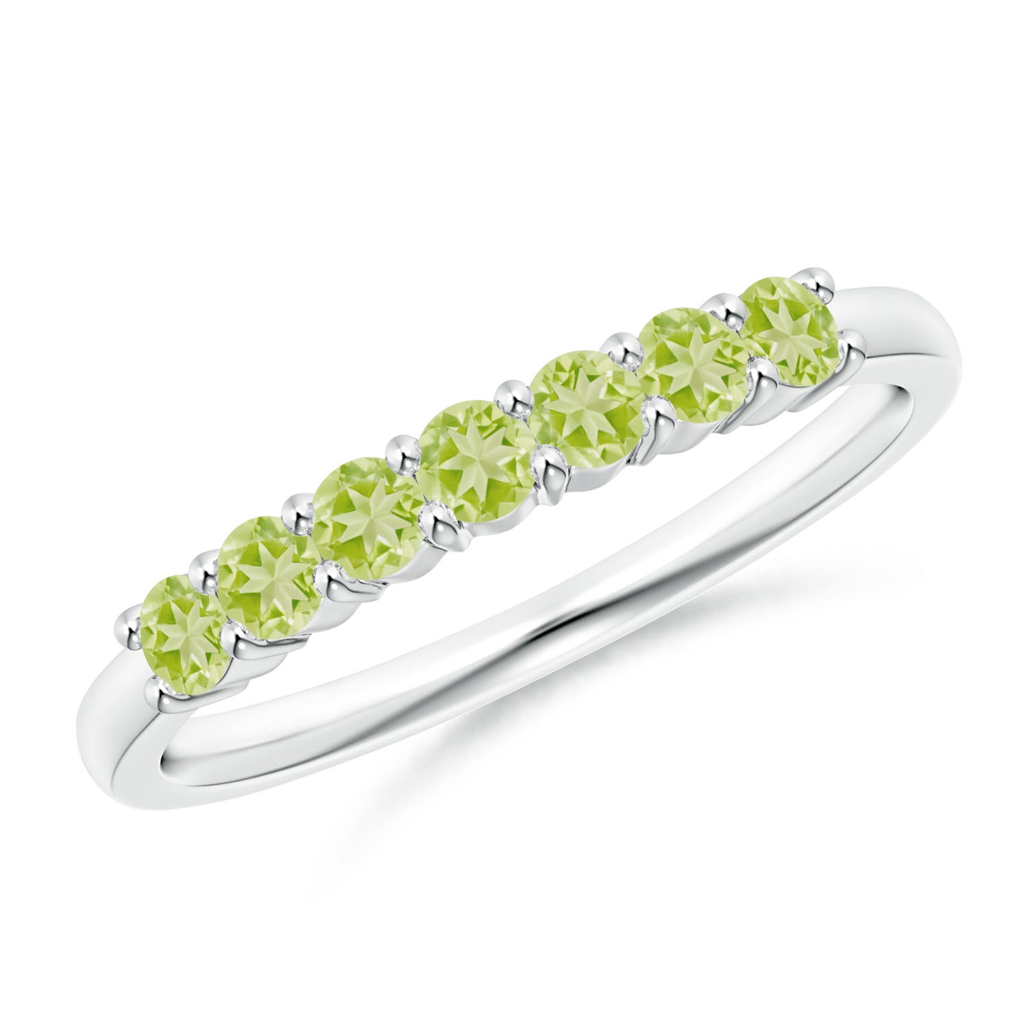 AAA - Peridot / 0.49 CT / 14 KT White Gold