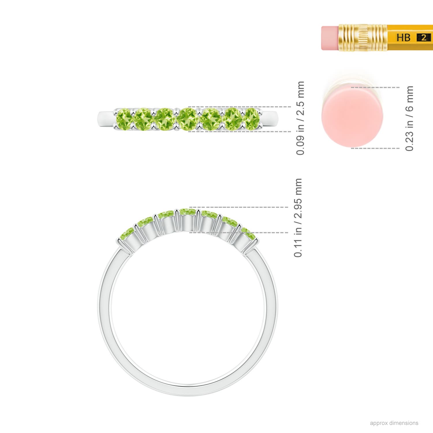 AAAA - Peridot / 0.49 CT / 14 KT White Gold