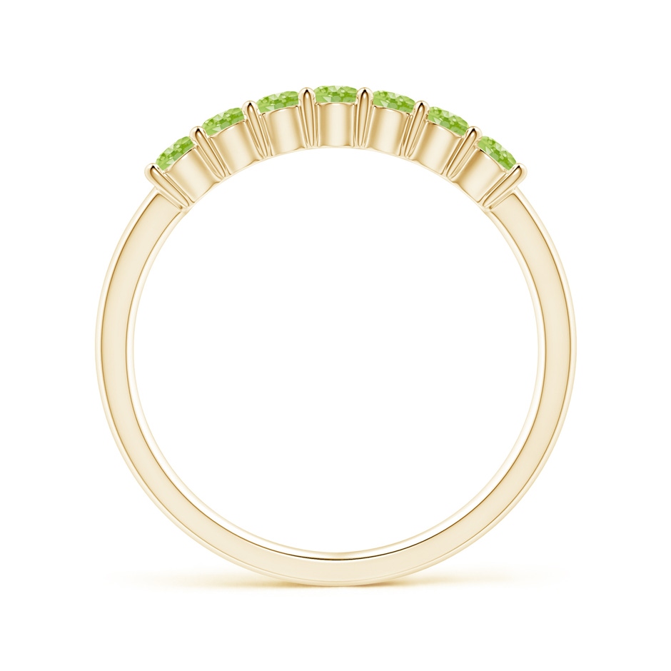 2.5mm AAAA Half Eternity Seven Stone Peridot Wedding Band in Yellow Gold side-1