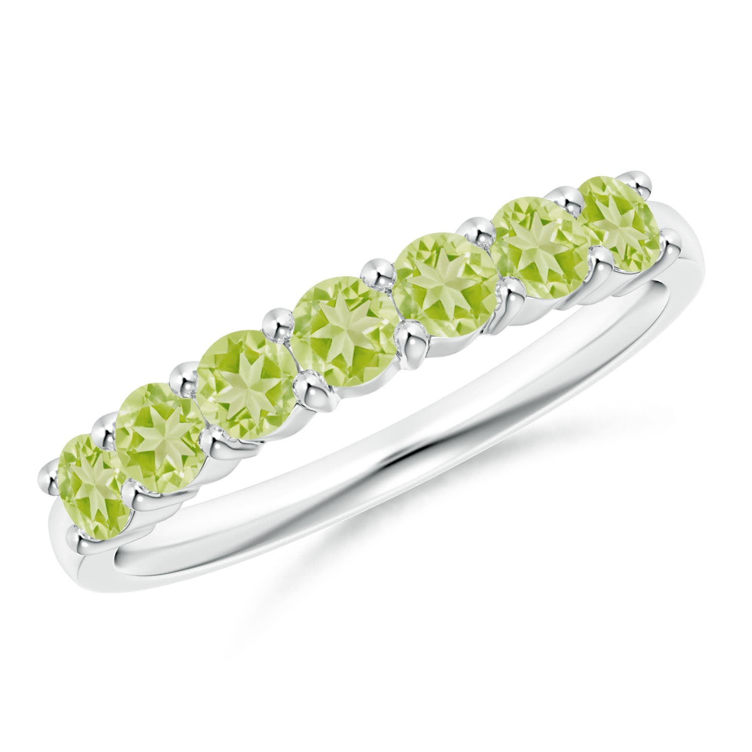 AAA - Peridot / 0.84 CT / 14 KT White Gold